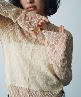 code a stretch lace tops ホワイト Re】stretch lace tops（2002608129