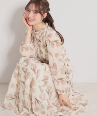 ＜COUTURE BROOCH (Women)＞【洗える・着映え】チューリップ柄　ワンピース（２００２６０８３１２）