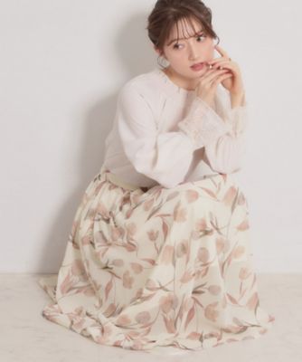 洗える】チューリップ柄スカート（2002608313） | COUTURE