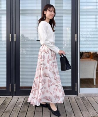 洗える】チューリップ柄スカート（2002608313） | COUTURE