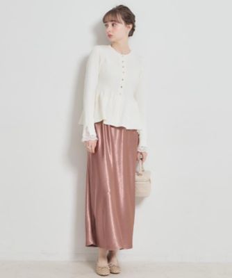 Mプルミエクチュール　ペプラムリブニットカーディガン　38 FEW ITEMS / ＜Vネックペプラムニットカーディガン＞の