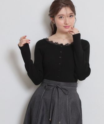 前後2WAY衿レースカーディガン（2002608316） | COUTURE