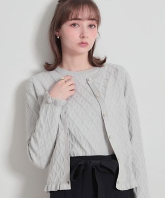 ＜COUTURE BROOCH (Women)＞【アンサンブル可】ダイヤ柄カーディガン（２００２６０８３１７）