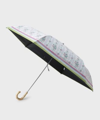 LAURA ASHLEY/ローラ アシュレイ 【ＵＶカット／遮熱効果／晴雨兼用】ロザリーナストライプ柄　折りたたみ傘（２００２６０８４５３）