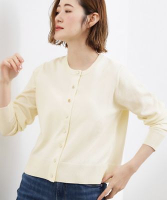 ＜GROVE (Women)＞【ＵＶカット／洗濯機で洗える】メタルボタンクルーネックカーディガン（２００２６０９１８１）