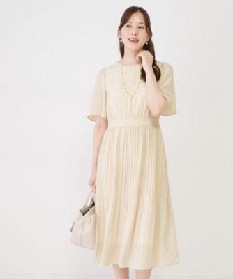 ＜COUP DE CHANCE (Women)＞【手洗い可】プリーツ加工フレアワンピース（２００２６０９２３５）