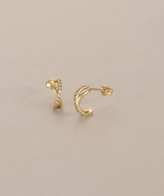 ＜COCOSHNIK (Women)＞Ｋ１０ダイヤモンド　インフィニティラインフープ　スタッドピアス（２００２６０９２６７）