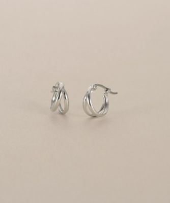＜COCOSHNIK (Women)＞プラチナ　甲丸スプリット　フープピアス（２００２６０９４１２）