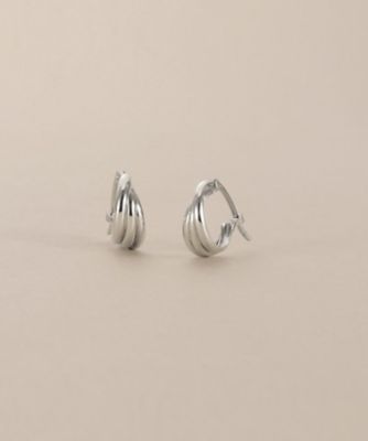 ＜COCOSHNIK (Women)＞プラチナ　甲丸トリプル　フープピアス（２００２６０９４１４）