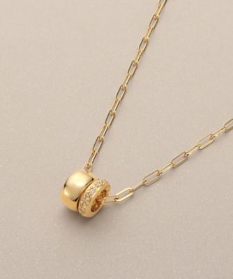 K18ダイヤモンド ダブルビーズチャーム ネックレス