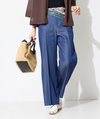 ＜INDIVI (Women)＞【洗える／ＵＶケア／ＳＥＴＵＰ可能】デニムライクワイドパンツ（２００２６１０９０９）