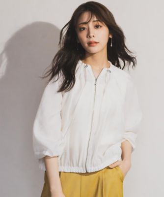 YONFA ヨンファ　スモークシアーブルゾン アイボリー 気温調整にも◎ブラウス感覚で羽織れるシアーブルゾン