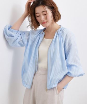 anuans シアーブルゾン ボリュームスリーブ 春アウター 羽織り◆美品 アニュアンス anuans ボリュームスリーブシアーブルゾン （BLACK