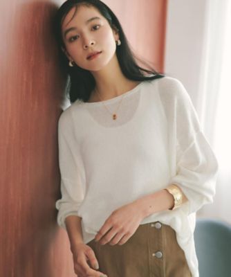 ＜OPAQUE.CLIP (Women)＞麻混リラクシーニット【洗濯機ＯＫ】（２００２６１１２４６）