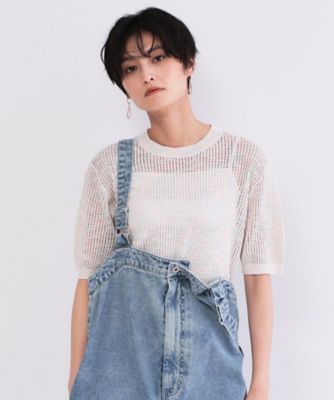 ＜OPAQUE.CLIP (Women)＞ＭＩＸメッシュニット【洗濯機ＯＫ／抗ピル】（２００２６１１２４７）