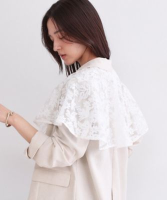 ＜OPAQUE.CLIP (Women)＞刺繍レースケープ【洗濯機ＯＫ】（２００２６１１２４８）