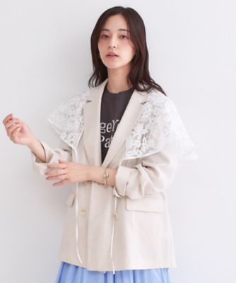 刺繍レースケープ【洗濯機OK】（2002611248） | OPAQUE