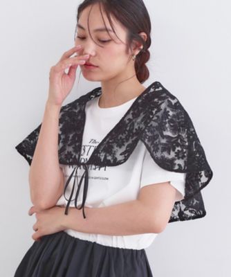 刺繍レースケープ【洗濯機OK】（2002611248） | OPAQUE