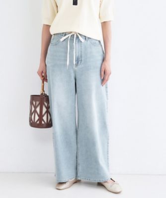 ＜OPAQUE.CLIP (Women)＞ライトオンスデニムイージーワイドパンツ【洗濯機ＯＫ】（２００２６１１５３３）