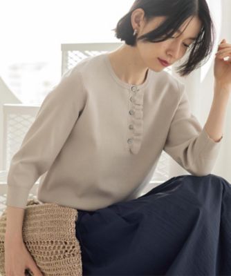 HERILL / ヘリル | コットンクルーネックニット | 0 | クリーム | レディース HERILL / ヘリル | コットンクルーネックニット 0 クリーム レディース
