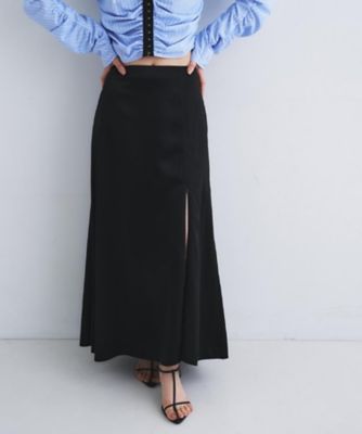 satin slit flare skirt（2002612325