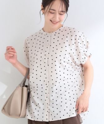 洗濯機可／洗濯後しわになりにくい】大人の甘さをプラスする ドット柄
