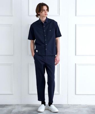 ENFOLD ショートスリーブシャツ 黒 25SS】ENFOLD エンフォルド / LAYERED HALF‐SLEEVES SHIRT / シャツ