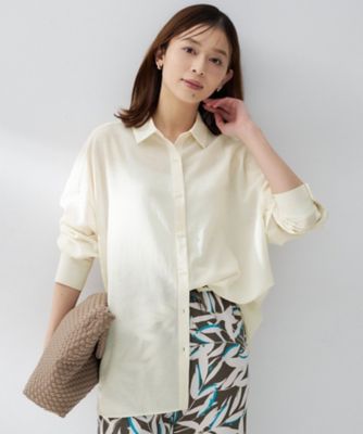 ＜UNTITLED (Women)＞【シアー／洗える／前開きボタン】カシュクールデザインシャツ（２００２６１２５８２）