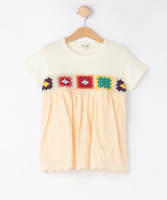 100－150cm】クロシェ編みデザインTシャツ 