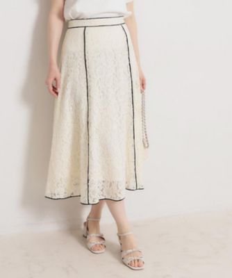 ＜COUTURE BROOCH (Women)＞【洗える】コードフラワーレース　スカート（２００２６１３０３９）