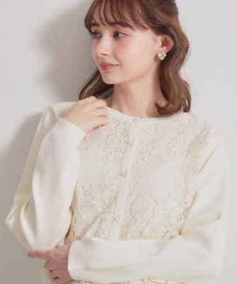 ＜COUTURE BROOCH (Women)＞【洗える】コードレース　カーディガン（２００２６１３０４０）