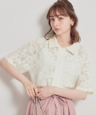 ＜COUTURE BROOCH (Women)＞フラワーエンブロイダリーブラウス（２００２６１３０４４）