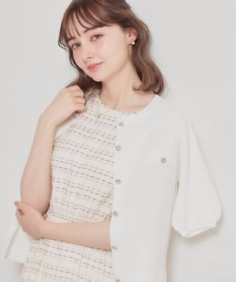 ＜COUTURE BROOCH (Women)＞【洗える・着映え】ビジューボタン　カーディガン（２００２６１３１０６）