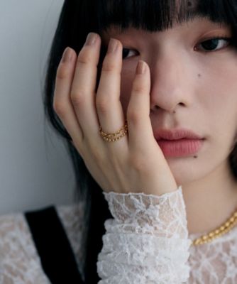 シルバー ダブルチェーンリング ケーブル・ボールチェーン GP
