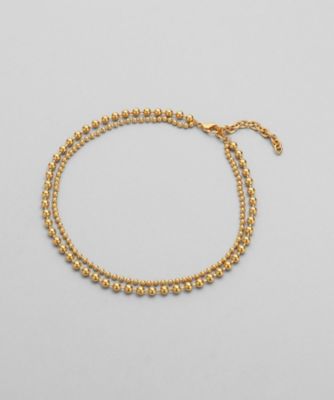 ＜COCOHNIK ONKITSCH (Women)＞シルバー　ダブルボールチェーンネックレス　ＧＰ（２００２６１３４００）