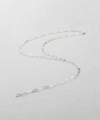 ＜COCOHNIK ONKITSCH (Women)＞シルバー　デザインチェーン　フラットケーブル　ラリエットネックレス（２００２６１３４０３）