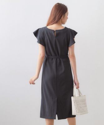 美品✨ADORE 近年モデル キーネックフレアスリーブワンピース ライト