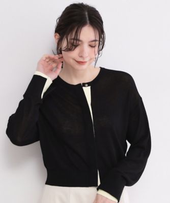 ＜OPAQUE.CLIP (Women)＞配色スナップニットカーディガン【洗濯機ＯＫ】（２００２６１４０８０）