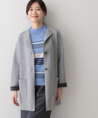 M～3Lサイズ／洗える】ソフトリバージャージバイカラーコーディガン