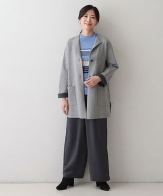 M～3Lサイズ／洗える】ソフトリバージャージバイカラーコーディガン