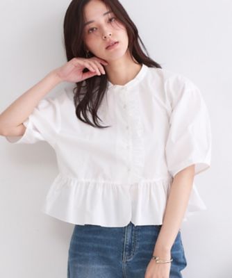 ＜OPAQUE.CLIP (Women)＞フリルペプラムシャツブラウス【洗濯機ＯＫ】（２００２６１５３７２）