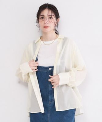 ＜OPAQUE.CLIP (Women)＞シアーローンシャツ【洗濯機ＯＫ】（２００２６１５３７７）