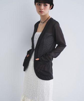 sheer jersey cardigan（2002617337