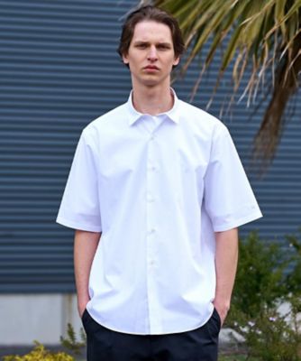 MOVB ホワイト 半袖シャツ　開襟　オープンカラー　干場義雅 干場義雅×DRESSTERIOR】シドグラスシャツ