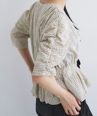 front ribbon peplum blouse