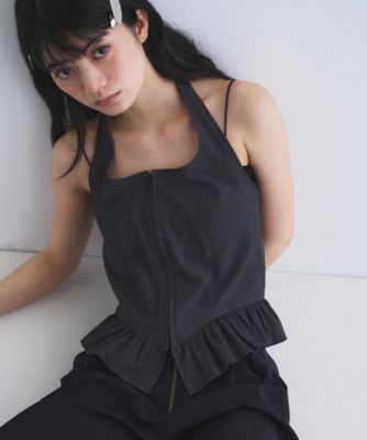 チュニック CLANE HALTER NECK COMPACT BUSTIER こんばんは。本日発売のHALTER BUSTIER SET TEE♡ 接触冷感性のある