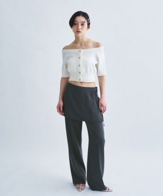 design knit short cardigan
