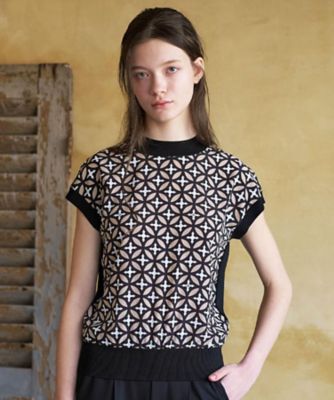 ＜DRESSTERIOR (Women)＞【ｏｔｏｎａＭＵＳＥ５月号掲載／ウォッシャブル】オーバーラップサークルコンビフレンチニット（２００２６１７３７７）