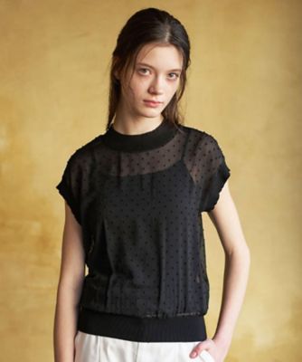 ＜DRESSTERIOR (Women)＞【ウォッシャブル／シアー】ドットジャカード　プルオーバー（２００２６１７３９１）