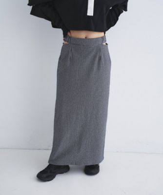 gingham check pencil skirt